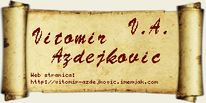 Vitomir Azdejković vizit kartica